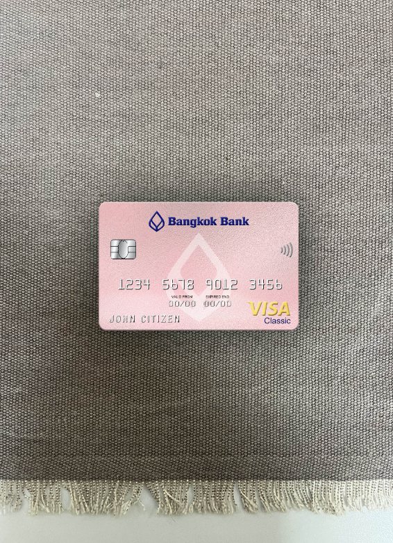 Download Thailand Bangkok bank visa classic card photolook front Photoshop template